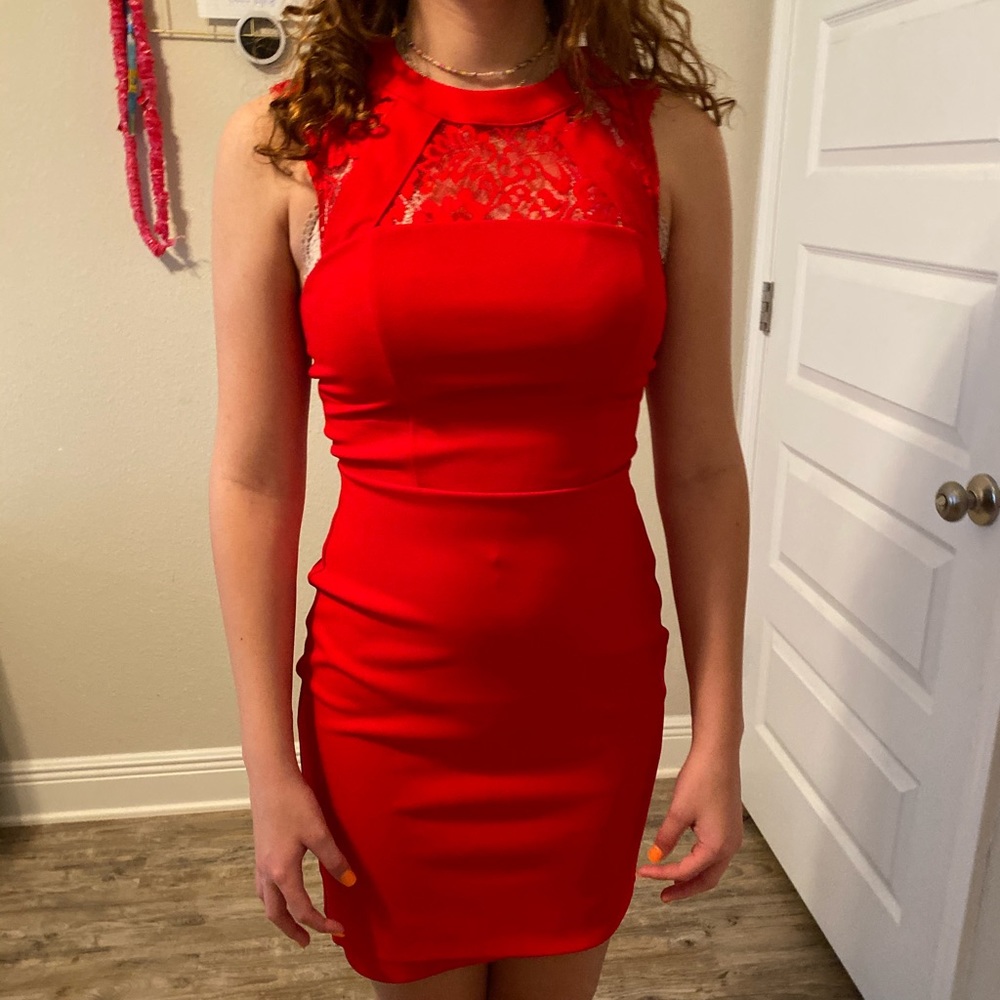 red dress